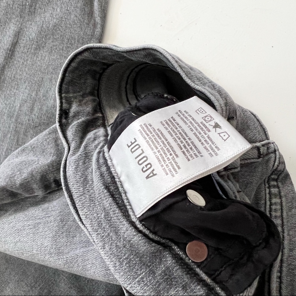 AGOLDE Nico Gray High Rise Raw Hem Jeans In Risk 29 - Picture 5 of 6